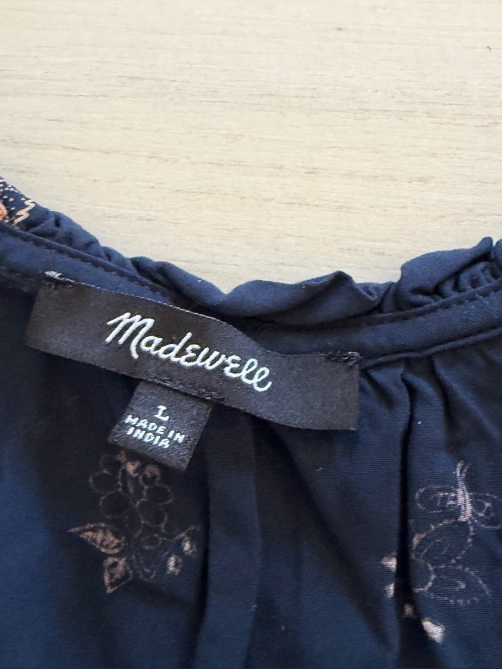 Madewell Navy Floral Tiered Midi Dress - Picture 2 of 4